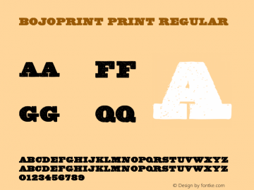 BOJOPRINT Print Regular Version 1.000;com.myfonts.borutta.bojo.regular.wfkit2.3X9X图片样张