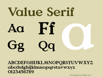 Value Serif Version 1.000图片样张