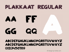 Plakkaat Regular Version 1.007 Font Sample