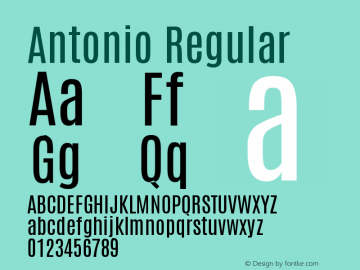 Antonio Regular Version 1 Font Sample