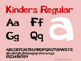 Kinders Regular Altsys Metamorphosis:4/6/93 Font Sample