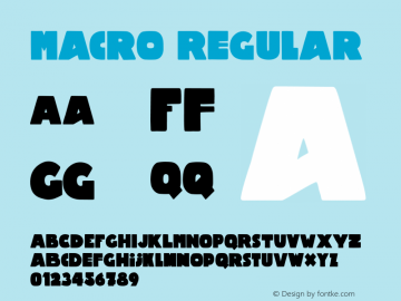 Macro Regular Version 1.000 Font Sample