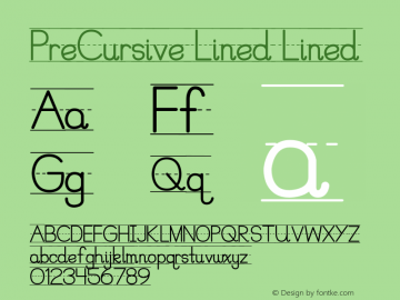 PreCursive Lined Lined Version 1.000;PS 001.001;hotconv 1.0.56 Font Sample