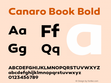 Canaro Book Bold Version 1.000;PS 001.000;hotconv 1.0.70;makeotf.lib2.5.58329 Font Sample