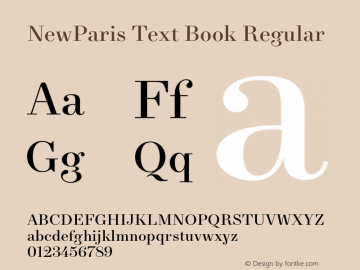 NewParis Text Book Regular Version 2.001 Font Sample