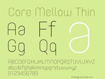 Core Mellow Thin Version 1.000;wf Font Sample