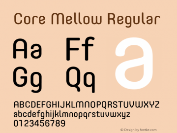 Core Mellow Regular Version 1.000;wf Font Sample