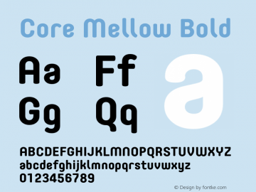 Core Mellow Bold Version 1.000;wf Font Sample