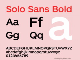 Solo Sans Bold Version 1.000;PS 001.001;hotconv 1.0.56图片样张
