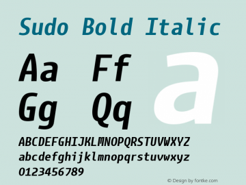 Sudo Bold Italic Version 0.032图片样张