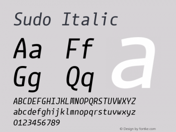 Sudo Italic Version 0.032图片样张