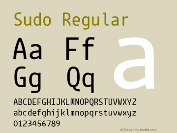 Sudo Regular Version 0.032 Font Sample
