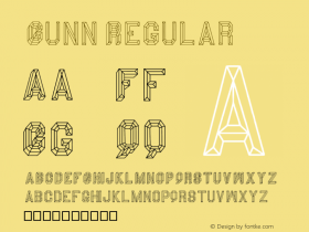 Gunn Regular Version 1.0 Font Sample