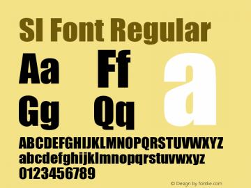 SI Font Regular version 1.0 Font Sample