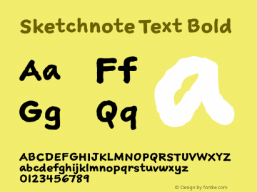 Sketchnote Text Bold Version 1.000 Font Sample