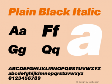 Plain Black Italic Version 1.000图片样张