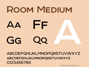 Room Medium Version 1.000 Font Sample