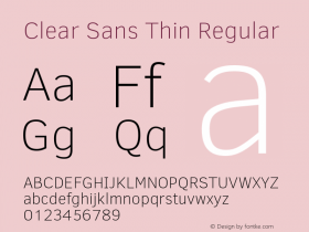 Clear Sans Thin Regular Version 1.00图片样张