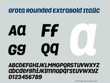 Grota Rounded ExtraBold Italic Version 1.000图片样张