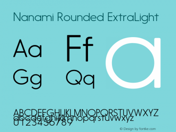 Nanami Rounded ExtraLight Version 1.003;com.myfonts.thinkdust.nanami-rounded.extra-light.wfkit2.43NN Font Sample