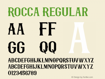 Rocca Regular Version 2.000 Font Sample