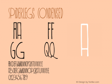 Spiderlegs Condensed Version 1.002 Font Sample