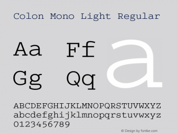 Colon Mono Light Regular Version 001.000图片样张