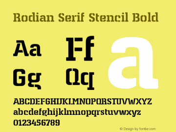 Rodian Serif Stencil Bold 1.000图片样张