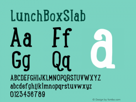LunchBoxSlab ☞ Version 1.000;com.myfonts.kimmy.lunchbox-slab.regular.wfkit2.44PH Font Sample