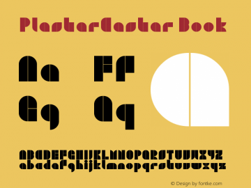 PlasterCaster Book Version PlasterCaster:1 Font Sample