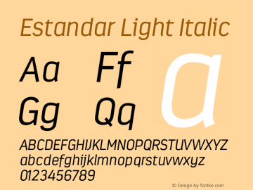 Estandar Light Italic Version 1.000;com.myfonts.latinotype.estandar.light-italic.wfkit2.4619 Font Sample
