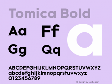 Tomica Bold 1.000 Font Sample