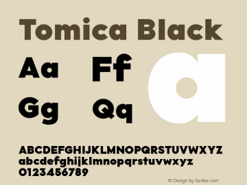 Tomica Black 1.000 Font Sample