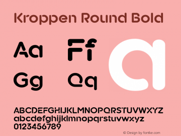 Kroppen Round Bold Version 2.000;com.myfonts.talbot.kroppen-round.bold.wfkit2.43Jt Font Sample