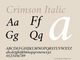 Crimson Italic Version 0.8图片样张