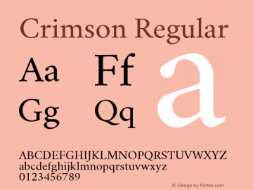 Crimson Regular Version 0.8 Font Sample