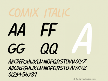 Comix Italic W.S.I. Int'l v1.1 for GSP: 6/20/95 Font Sample