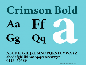 Crimson Bold Version 0.8 Font Sample