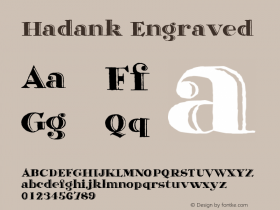 Hadank Engraved Version 1.000 Font Sample