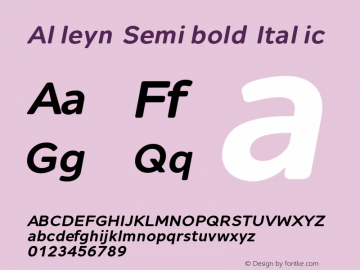 Alleyn Semibold Italic Version 1.000;com.myfonts.aviation.alleyn.semibold-italic.wfkit2.3VTV Font Sample