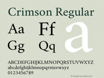 Crimson Regular Version 0.8 Font Sample