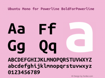 Ubuntu Mono for Powerline BoldForPowerline Version 0.80图片样张