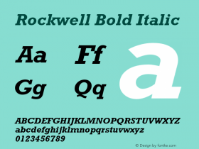 Rockwell Bold Italic Version 1.65图片样张