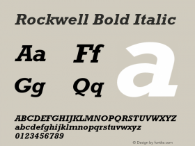 Rockwell Bold Italic Version 1.65图片样张