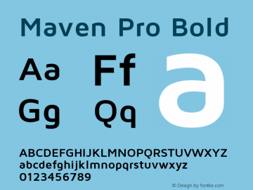 Maven Pro Bold Version 1.003 Font Sample