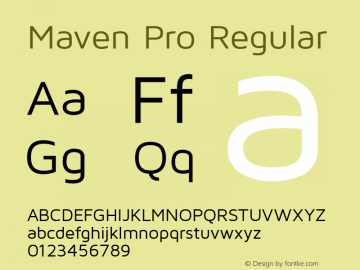 Maven Pro Regular Version 1.003 Font Sample
