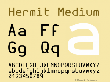 Hermit Medium Version 1.2 Font Sample