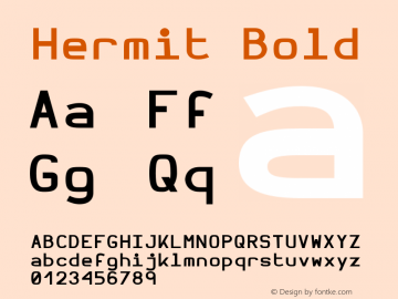 Hermit Bold Version 1.2 Font Sample