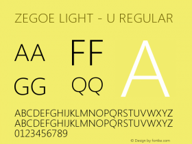 Zegoe Light - U Regular Version 2.20 Font Sample