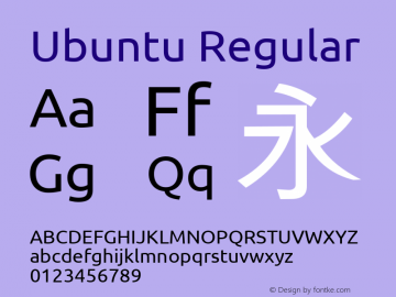 Ubuntu Regular Version 0.71 Font Sample